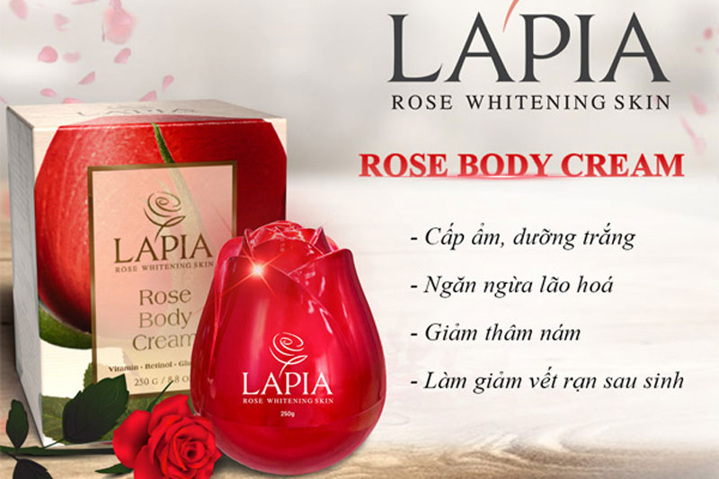 Kem dưỡng trắng da cho bà bầu Lapia Rose Body Cream