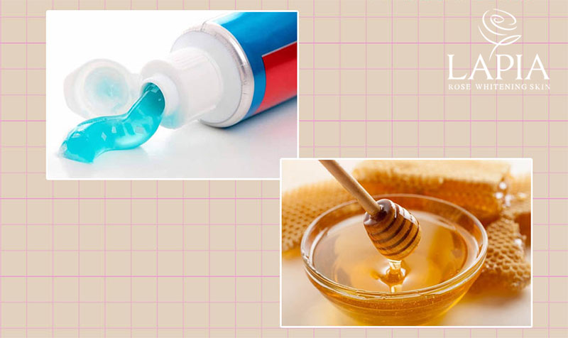 Kết hợp kem đánh răng và mật ong giúp da sáng mịn và căng bóng